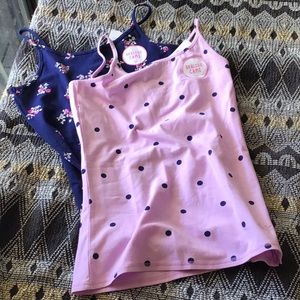 Set of TWO Brand New W Tags Justice Tank Tops Polka Dot and Floral Print! 14/16